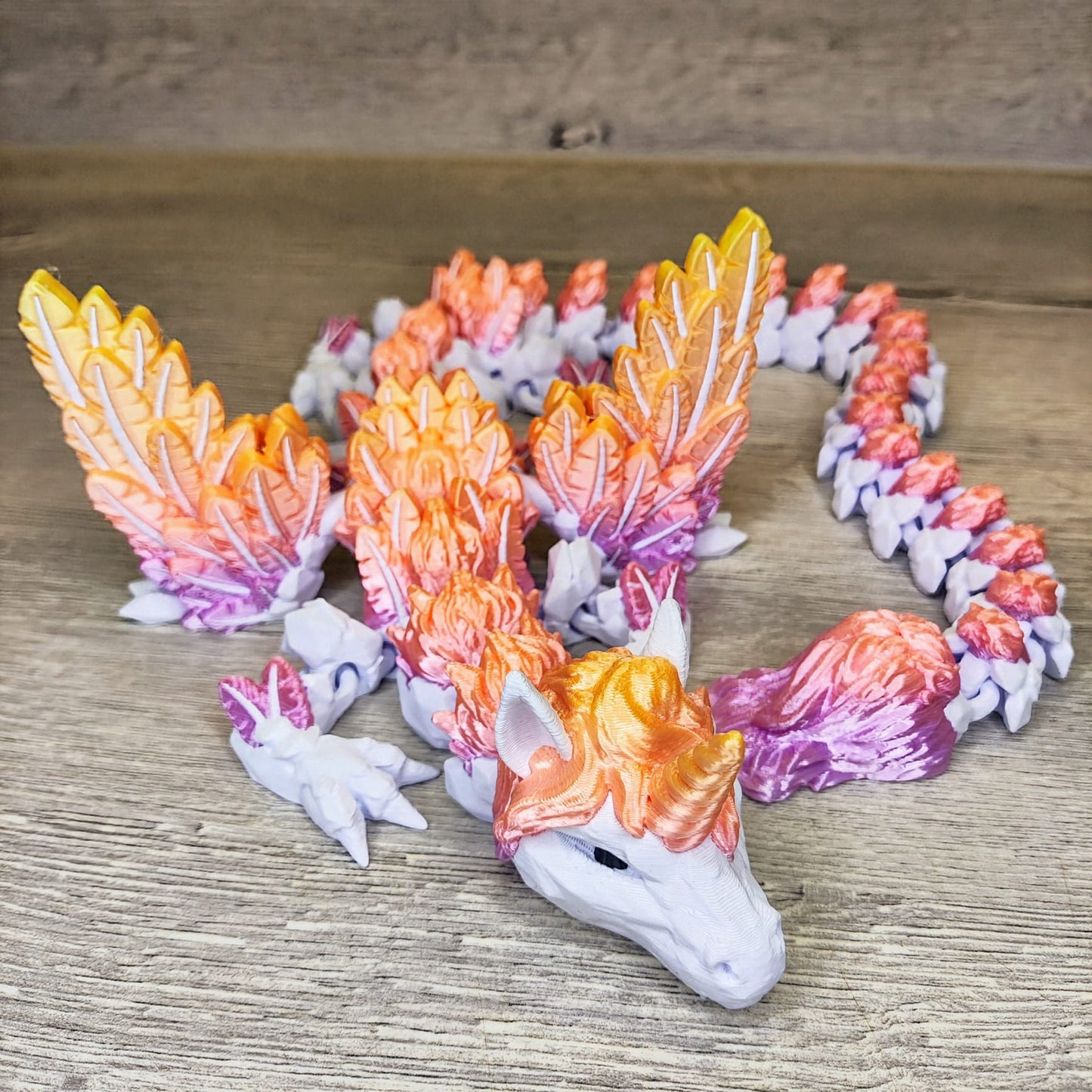 Unicorn Dragon with Wings – 3D Printed Fantasy Creature