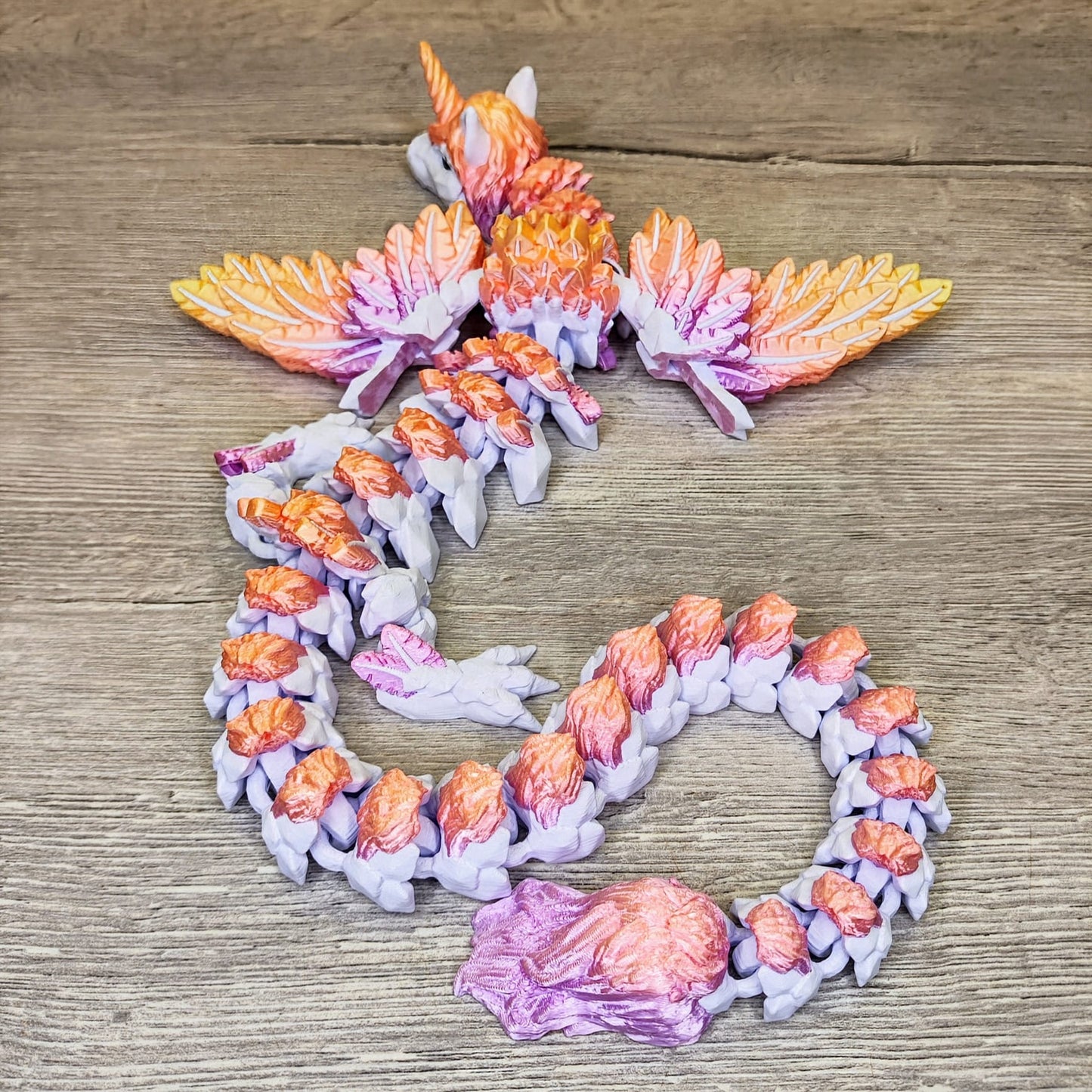 Unicorn Dragon with Wings – 3D Printed Fantasy Creature