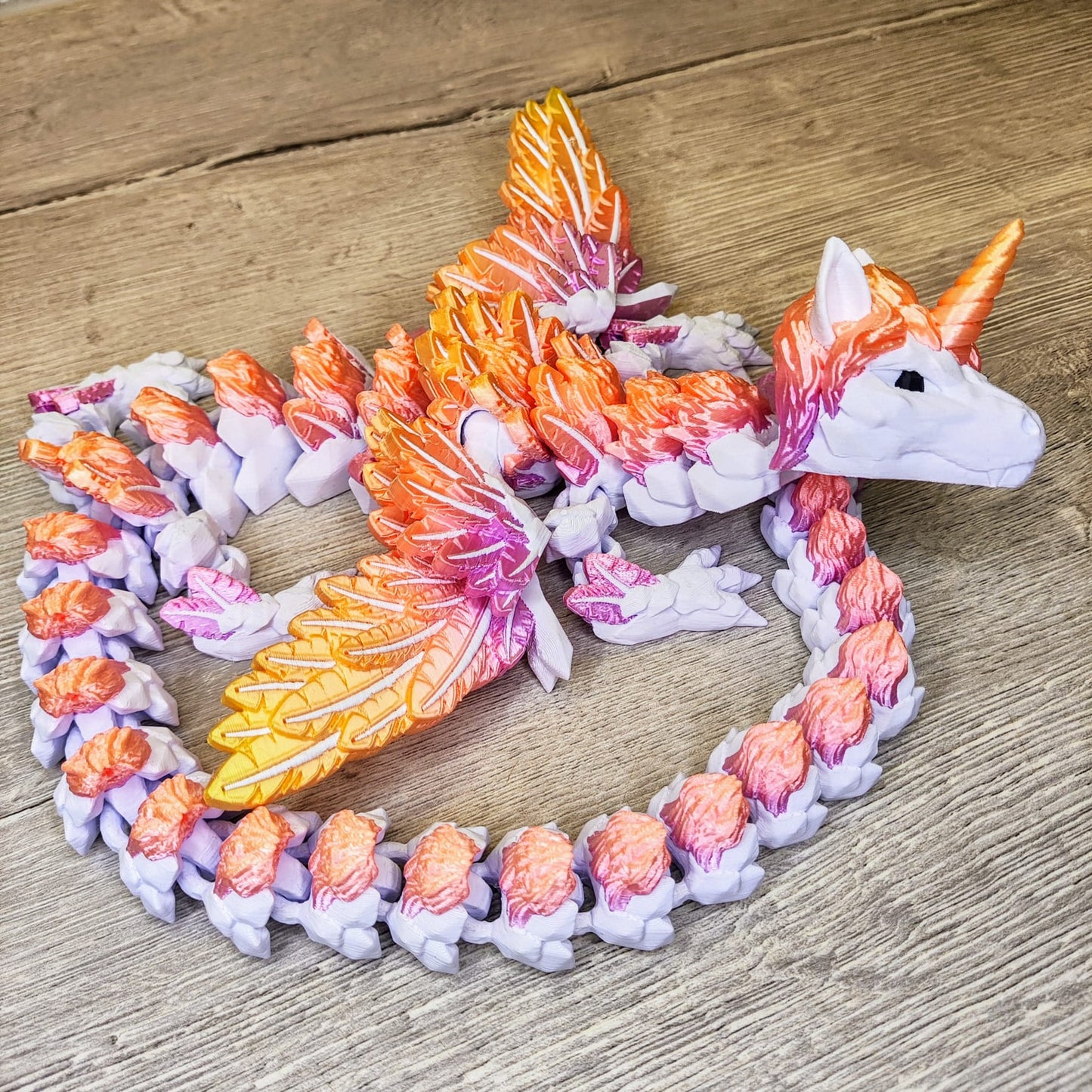 Unicorn Dragon with Wings – 3D Printed Fantasy Creature