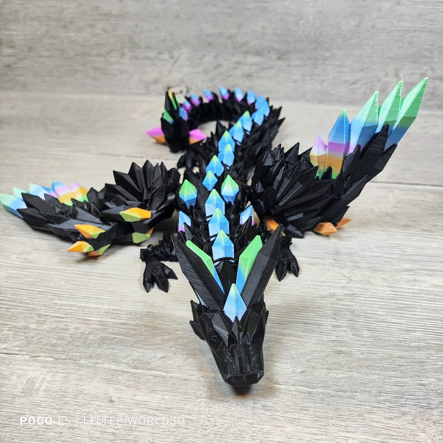Crystal Wing Dragon – Black Edition with Rainbow Crystals