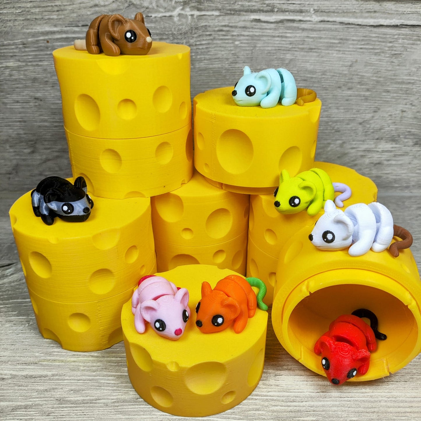 Mice in a Cheese Box – 3D Printed Collectible Set
