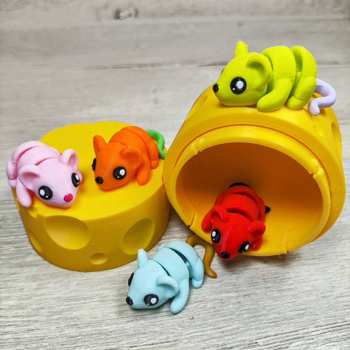 Mice in a Cheese Box – 3D Printed Collectible Set