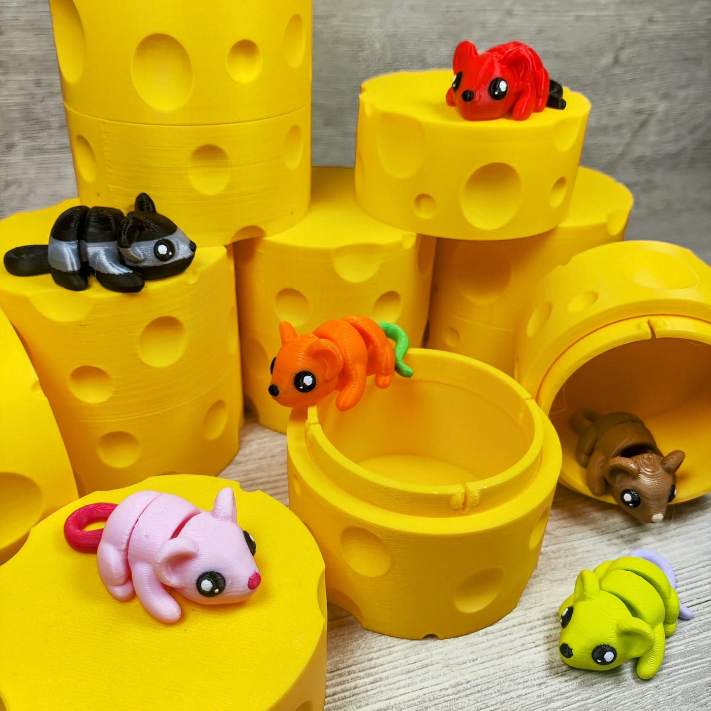 Mice in a Cheese Box – 3D Printed Collectible Set