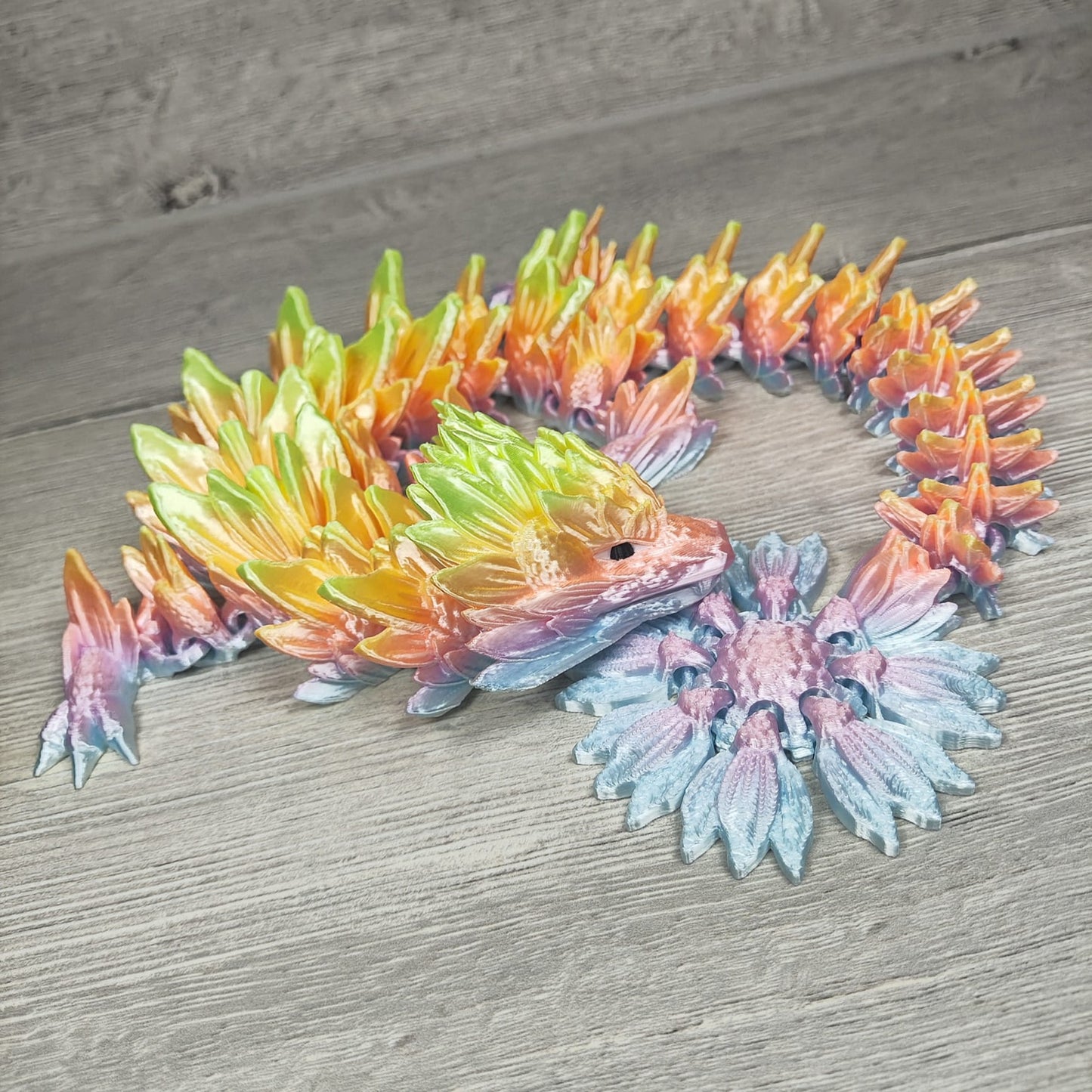 Sunflower Dragon – A Radiant 3D-Printed Fantasy Creation