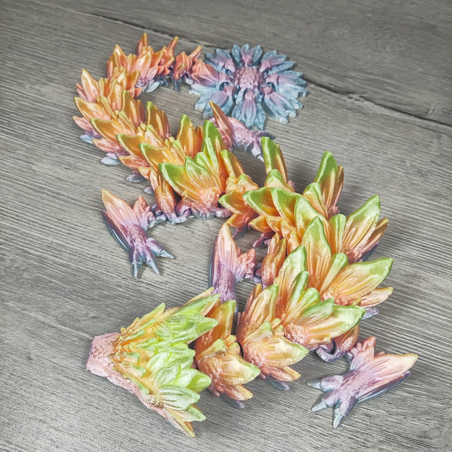 Sunflower Dragon – A Radiant 3D-Printed Fantasy Creation