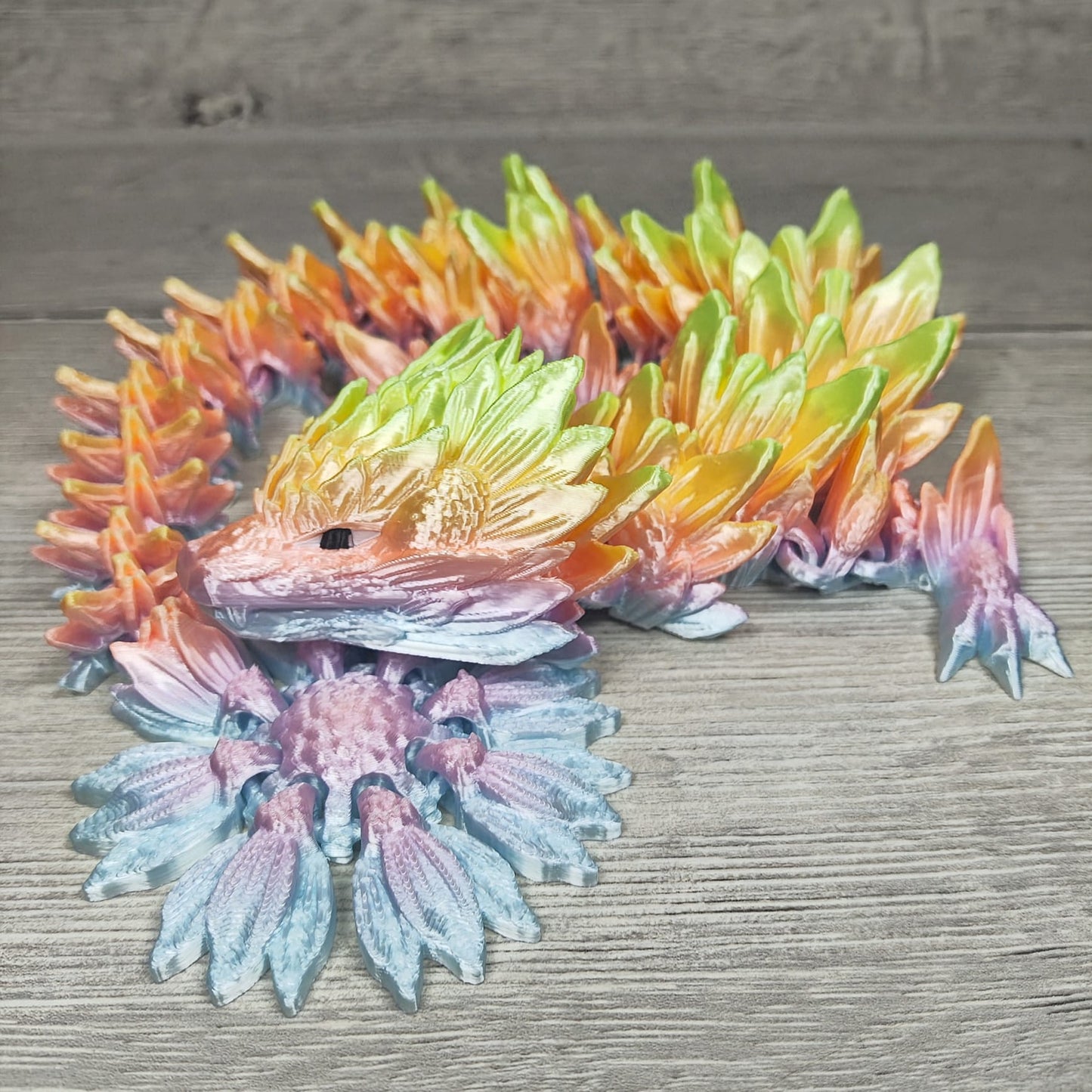 Sunflower Dragon – A Radiant 3D-Printed Fantasy Creation
