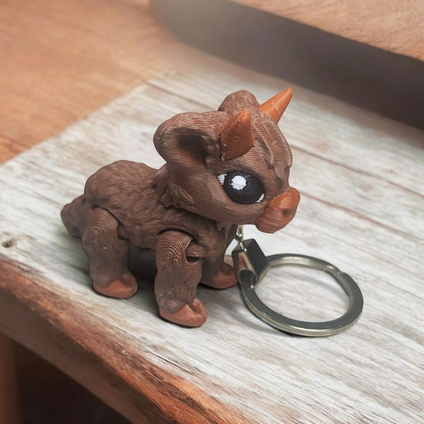Highland Cow Keychain – 3D Printed Charm by Cinderwing3D