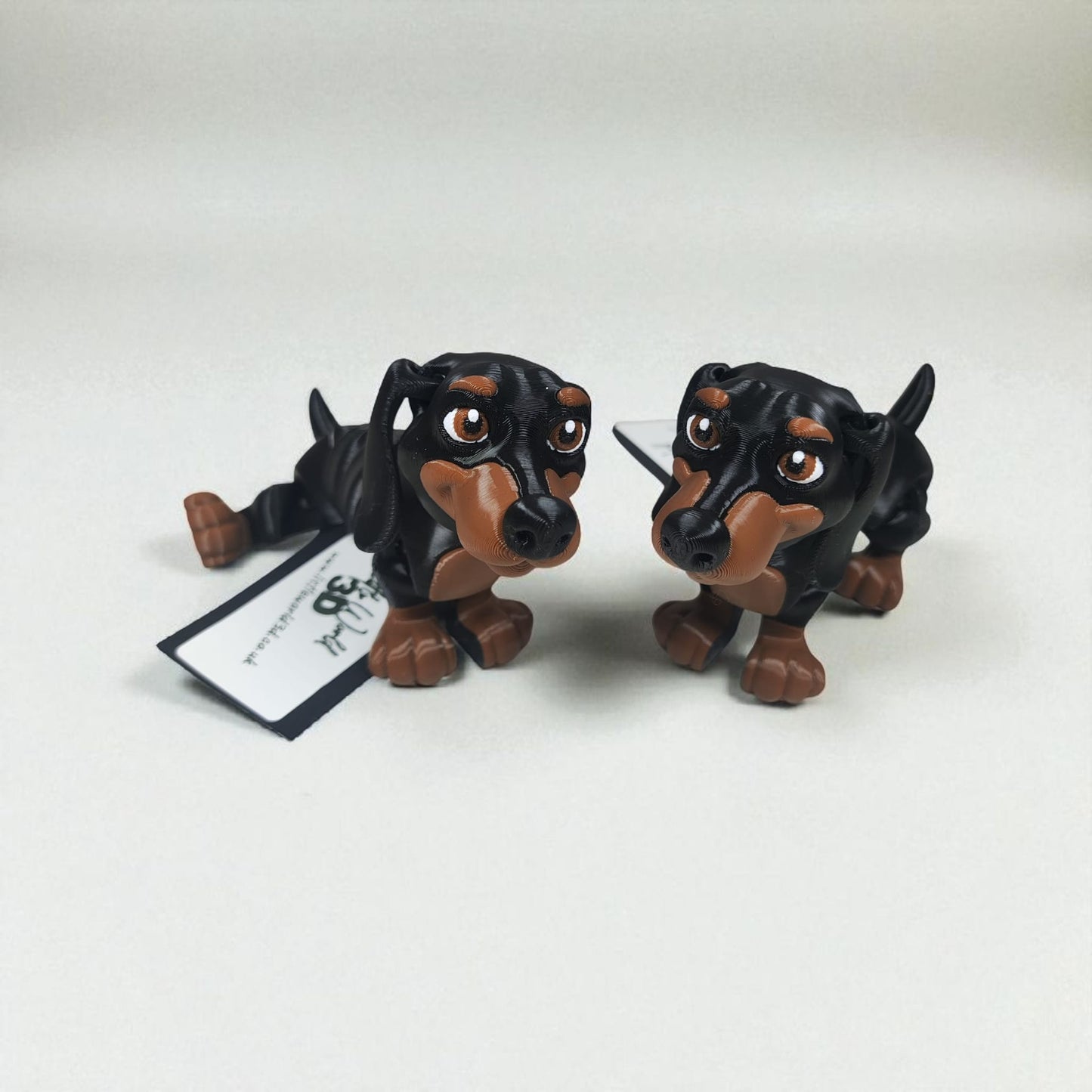 🐾 Frankie & Dexter the Dachshunds — Articulated Sausage Dog Figures