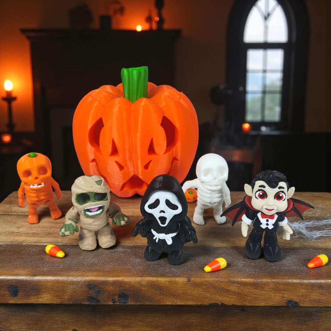 π Halloween Pumpkin Set β 5 Mini Spooky-Cute Figurines