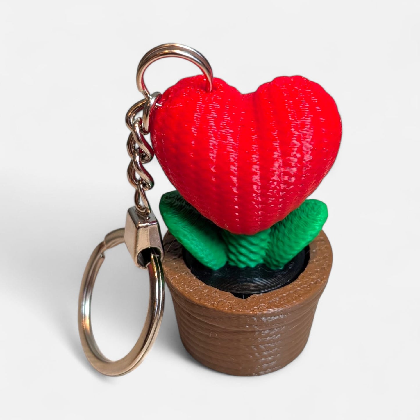 Flower Pot Clicker Keychain – Knitted Look Design