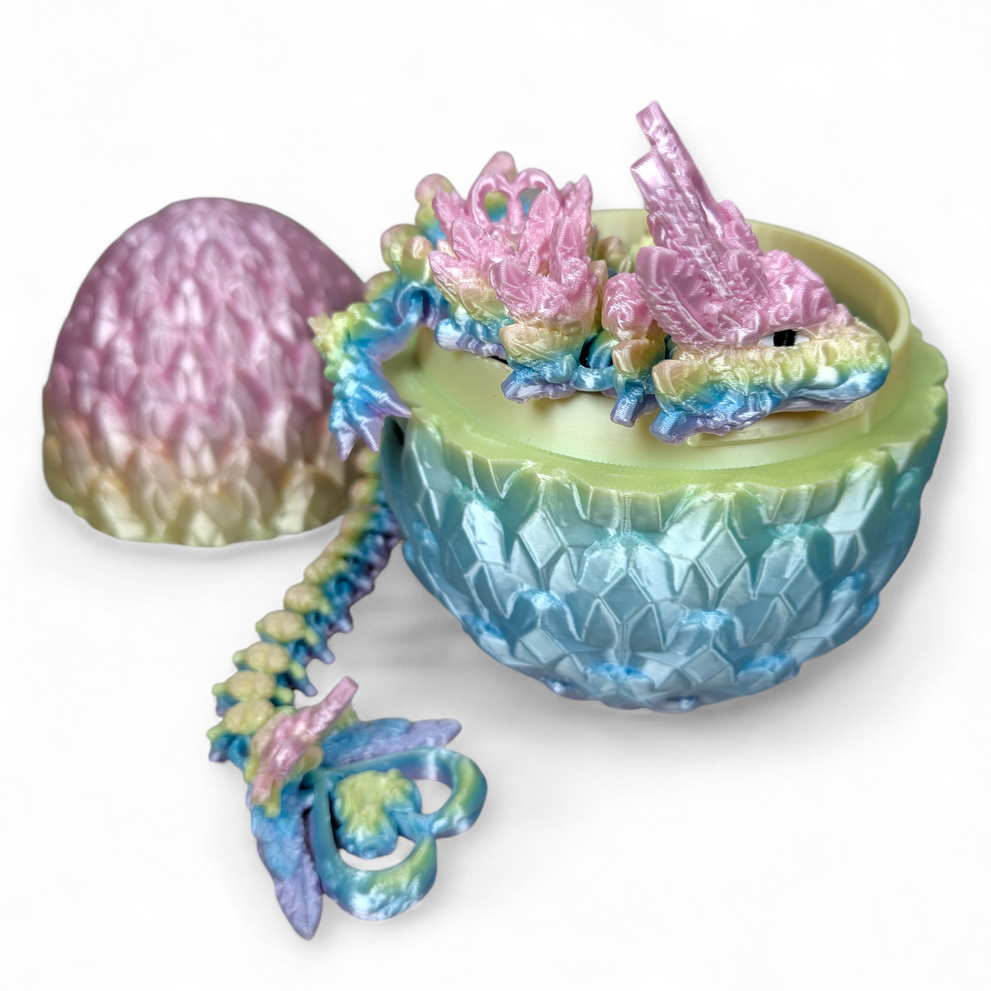 Heart Dragon in Egg – 3D Printed Fantasy Collectible