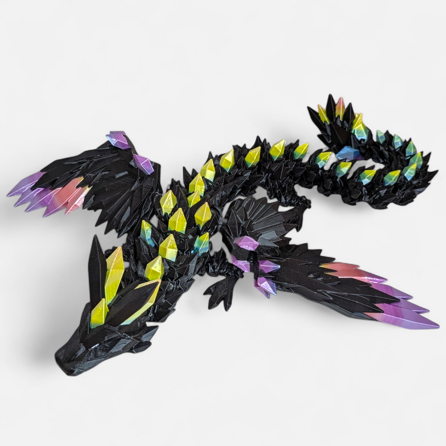 Crystal Wing Dragon – Black Edition with Rainbow Crystals