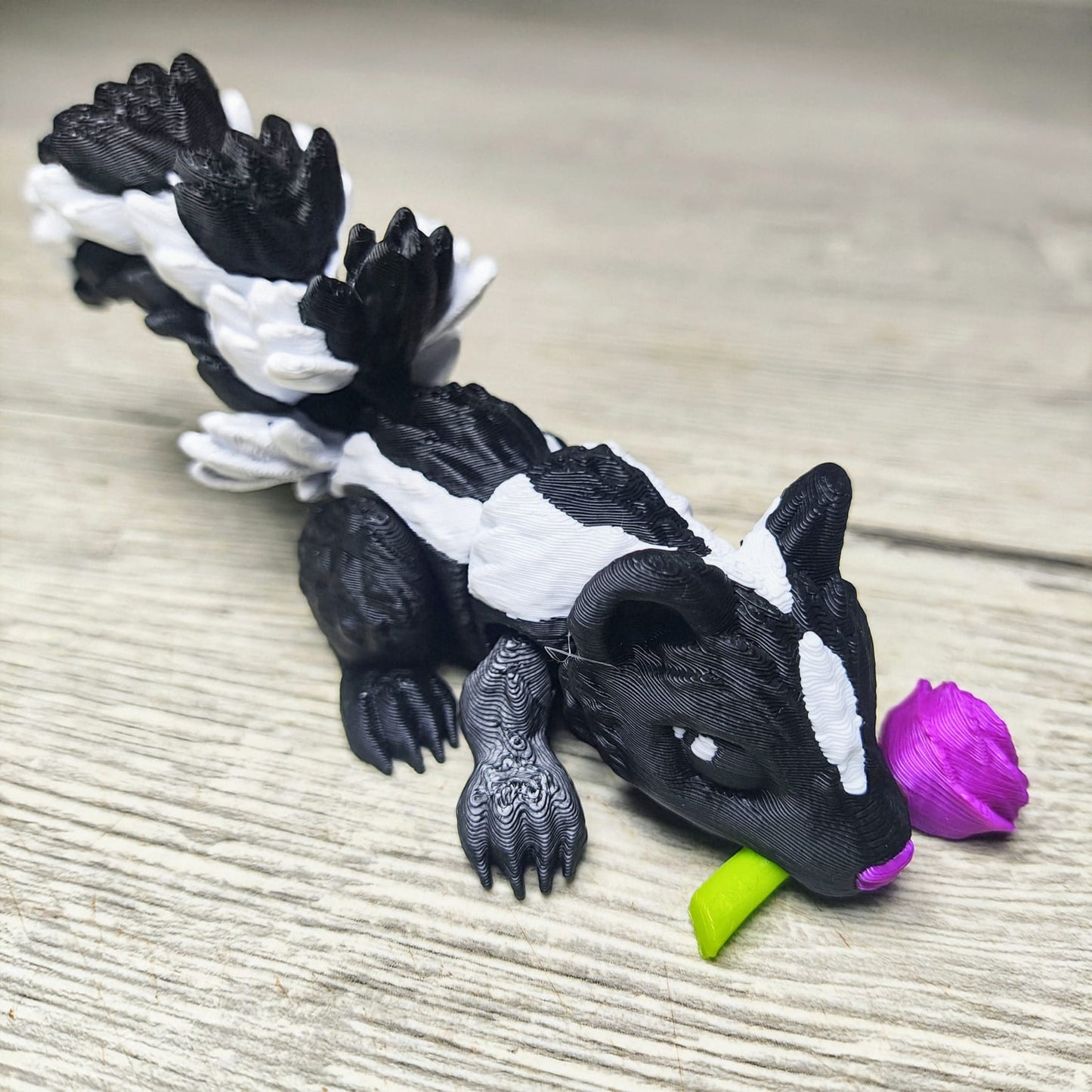 Cute Skunk with Rose – 3D Printed Gift