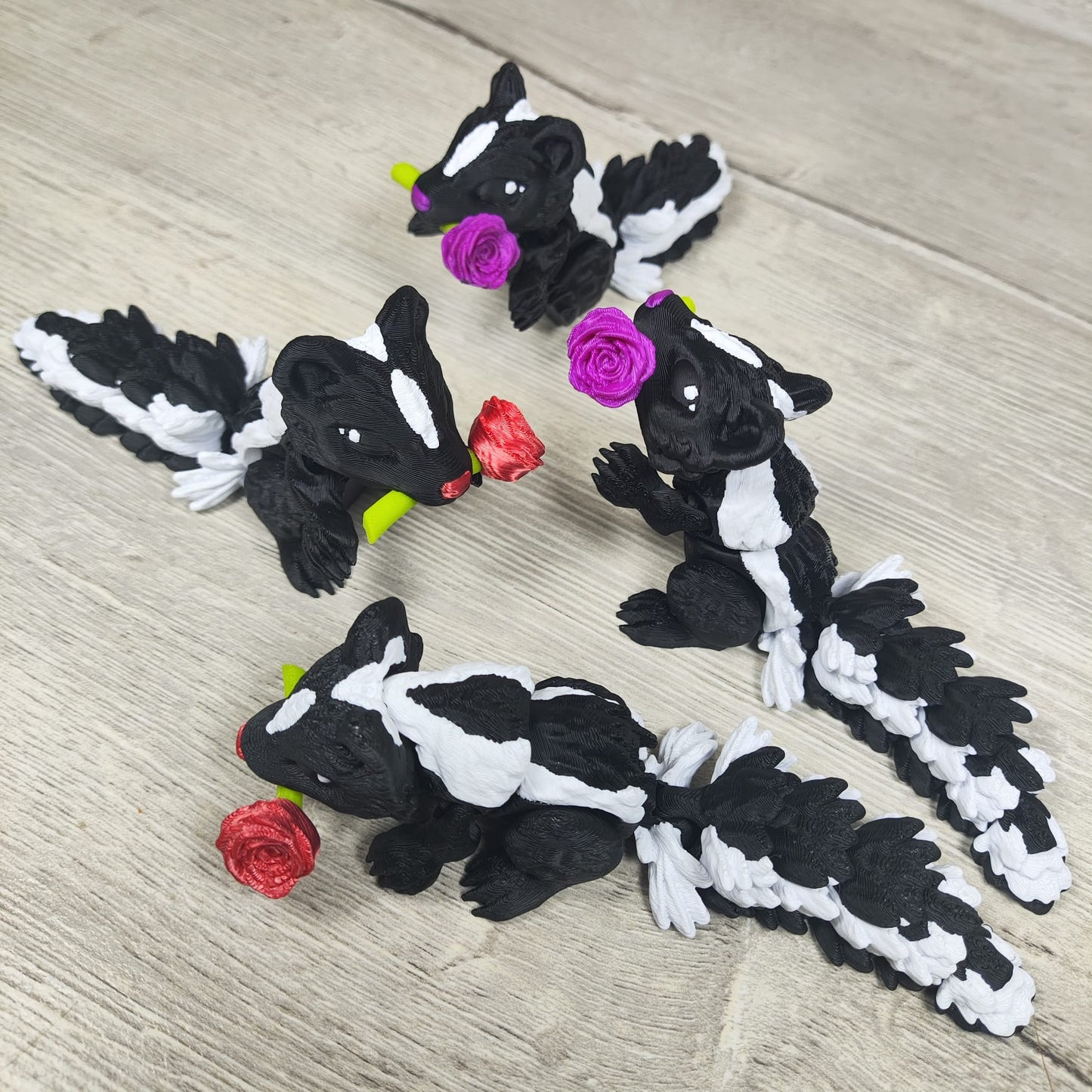 Cute Skunk with Rose – 3D Printed Gift