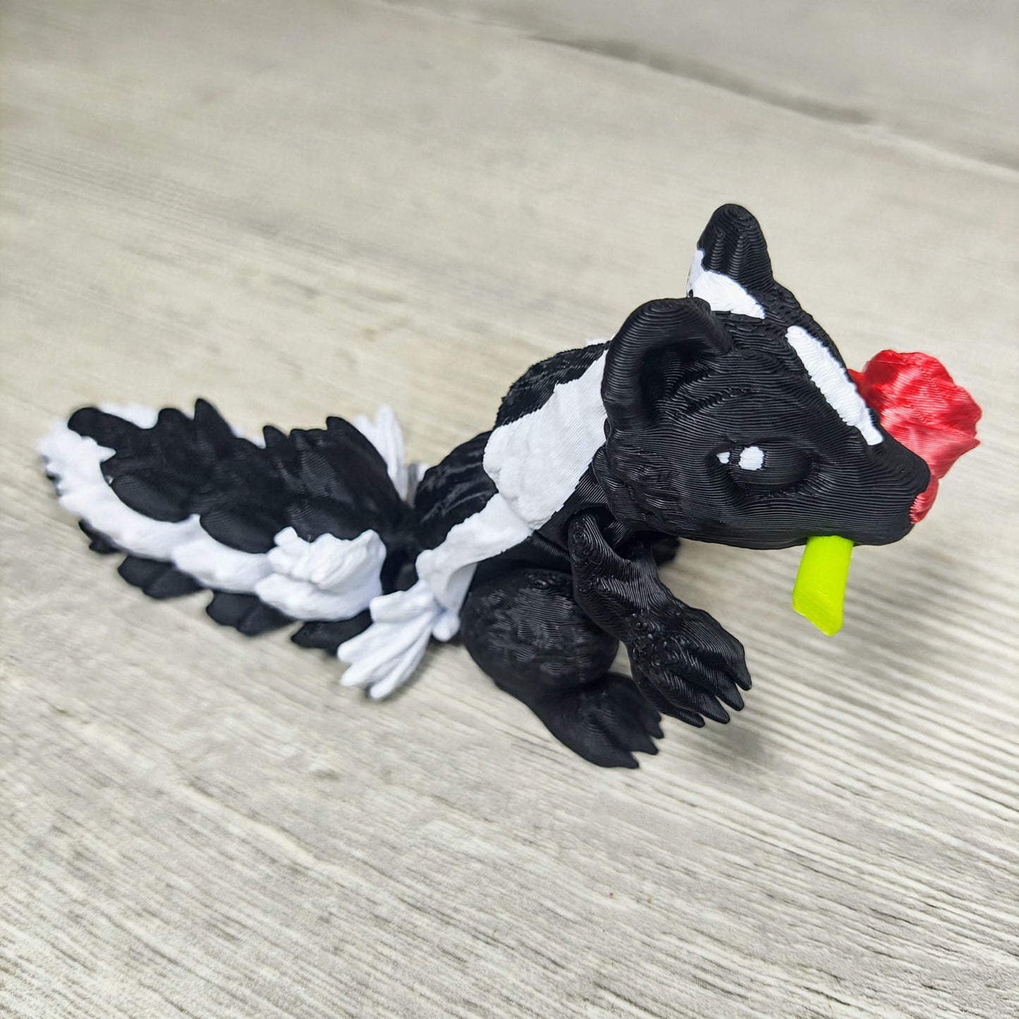 Cute Skunk with Rose – 3D Printed Gift