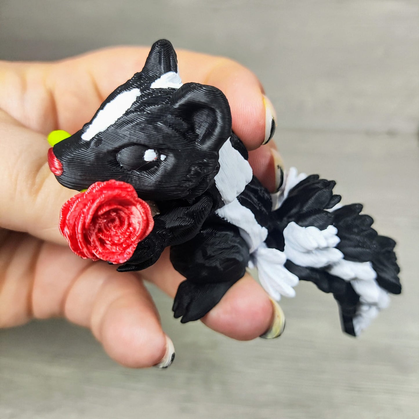Cute Skunk with Rose – 3D Printed Gift