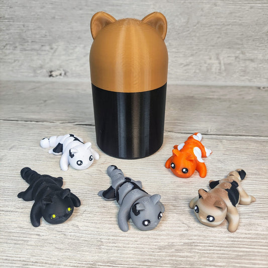 Mini Cats in Cat Box by ZOU3D – 3d Printed Collectable Set