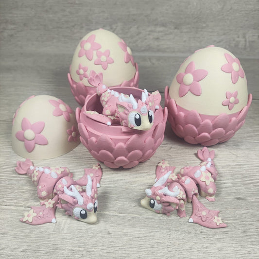 Cherry Blossom Dragon & Egg by 3DGOB – Spring-Inspired 3D Printed Collectible