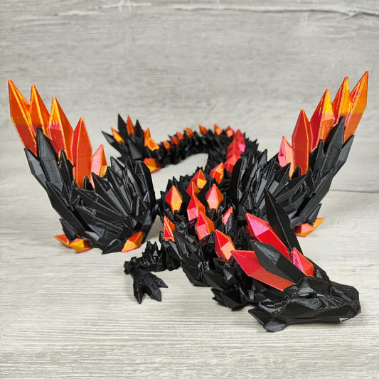 Crystal Wing Dragon – Black Edition with Rainbow Crystals