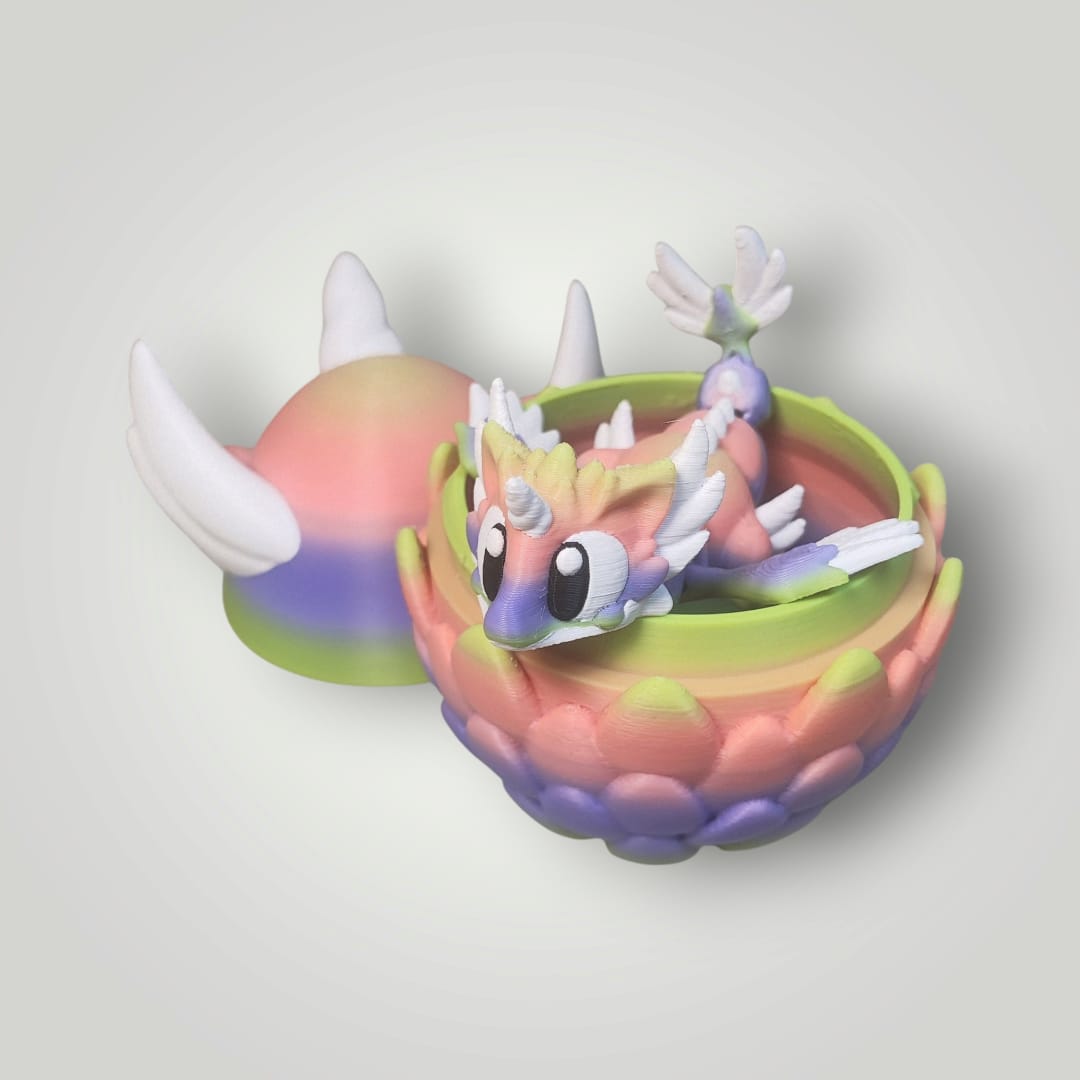Celestial Dragon & Egg – 3D Printed Collectible by 3DGOB