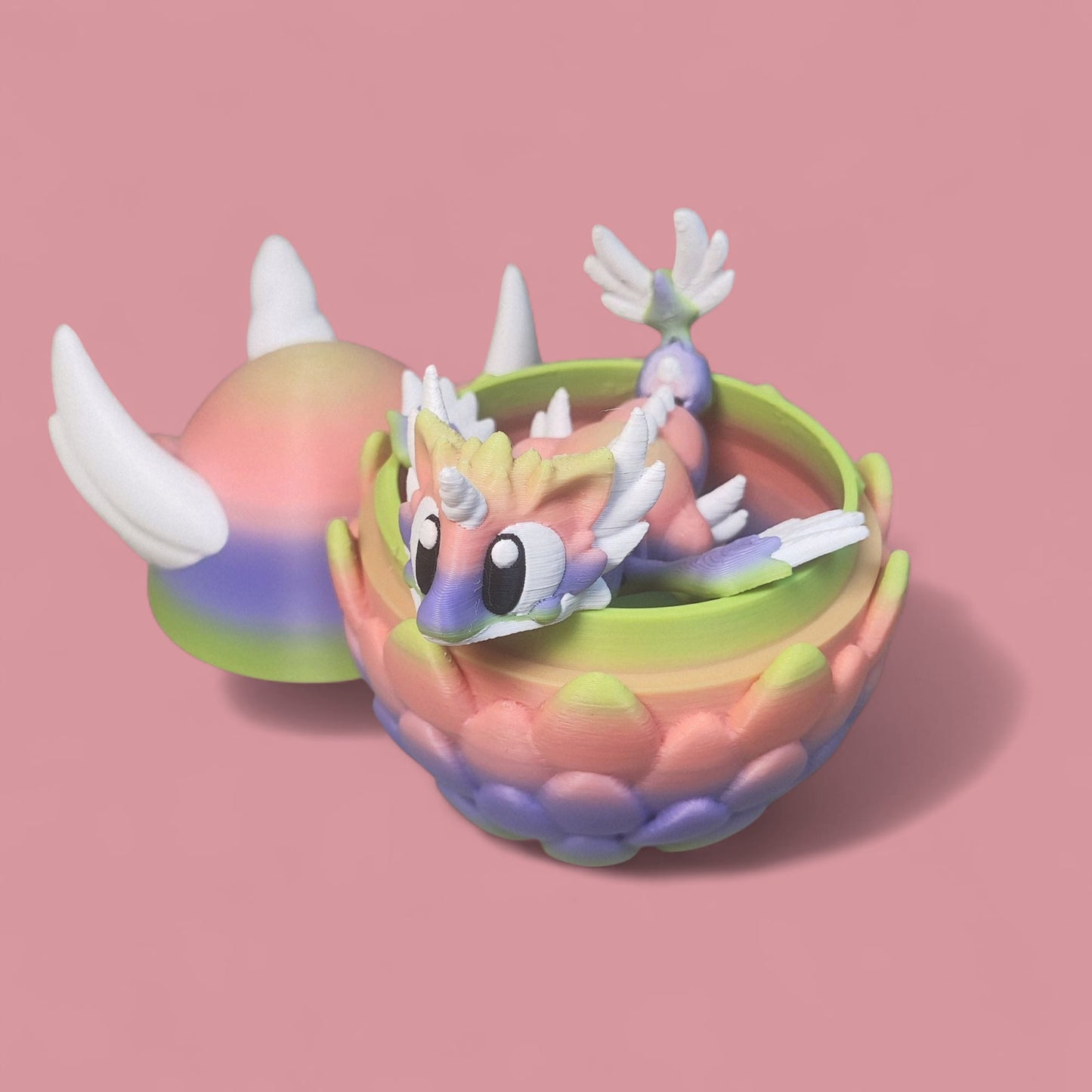 Celestial Dragon & Egg – 3D Printed Collectible by 3DGOB