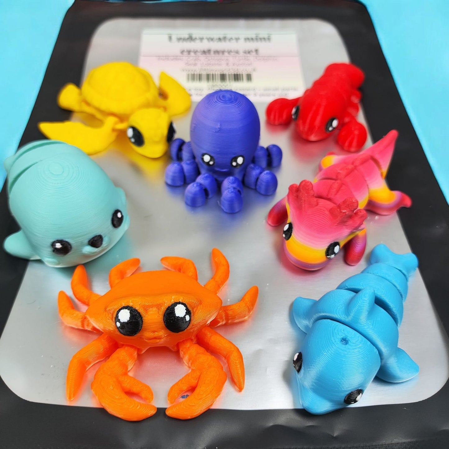 Underwater Mini Creature Set – 3D Printed Ocean-Inspired Minis