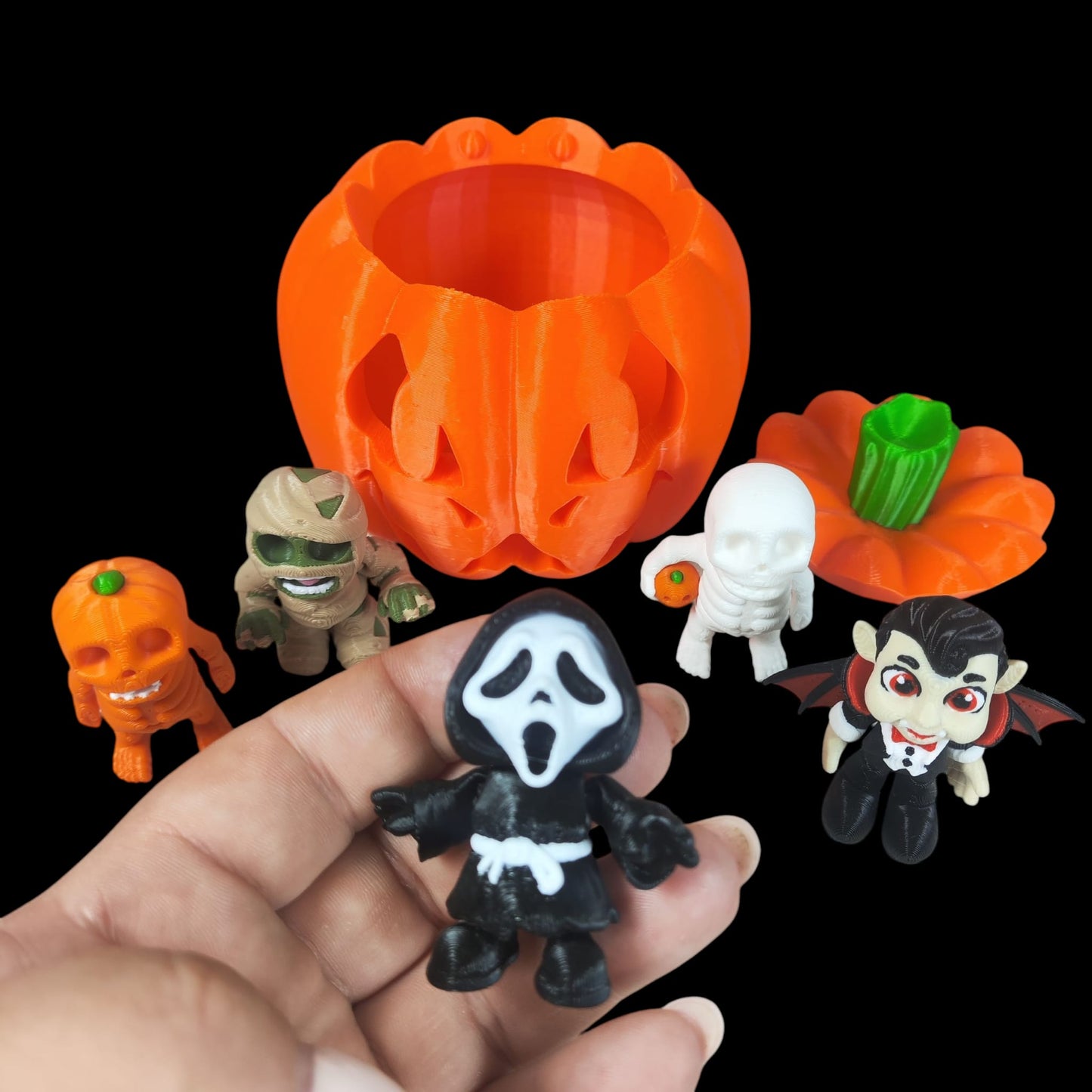🎃 Halloween Pumpkin Set — 5 Mini Spooky-Cute Figurines