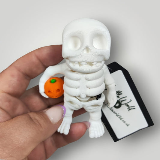 💀🎃 Skeleton with Pumpkin — Cute Halloween Collectable