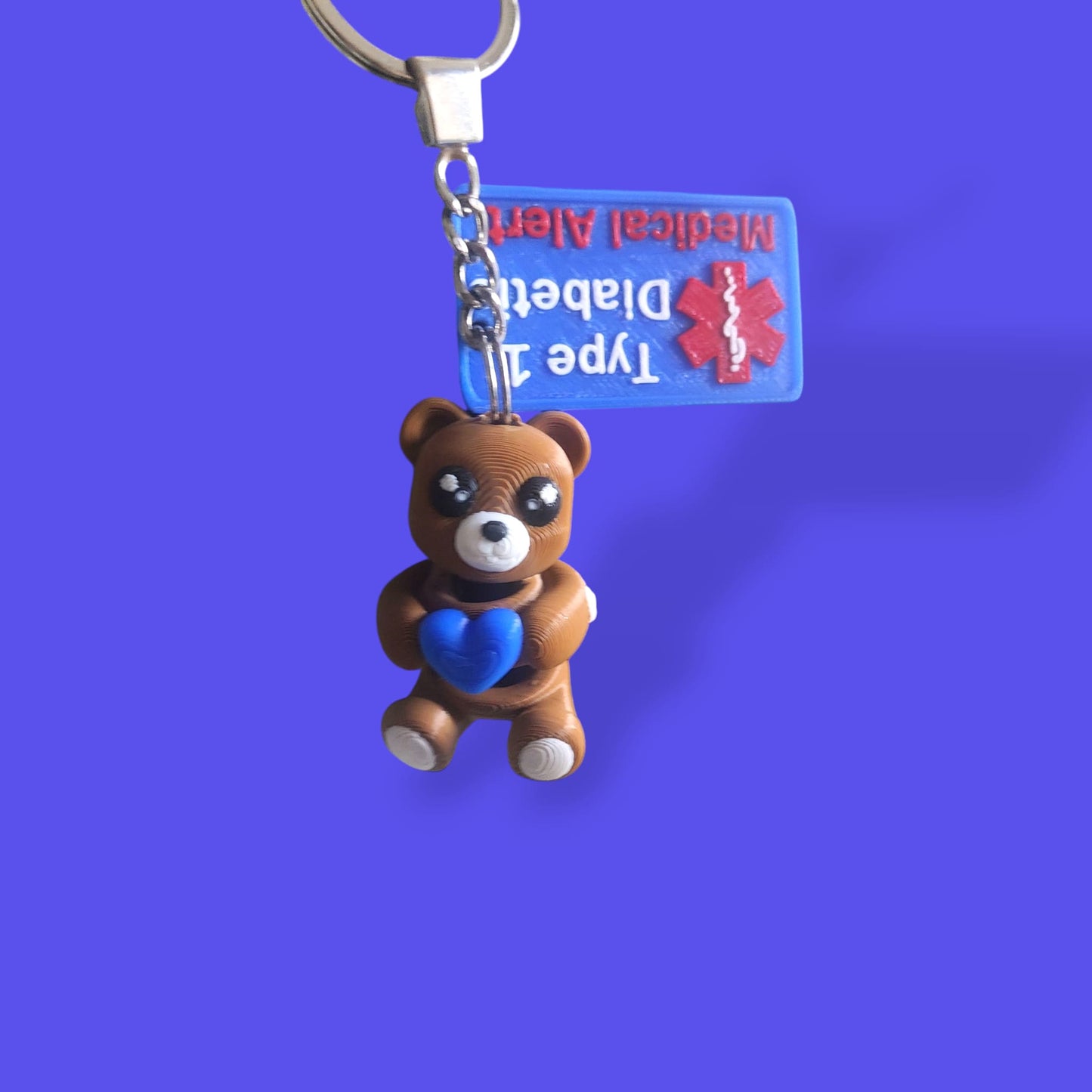 🧸 Type 1 Diabetic Teddy Bear Keyring