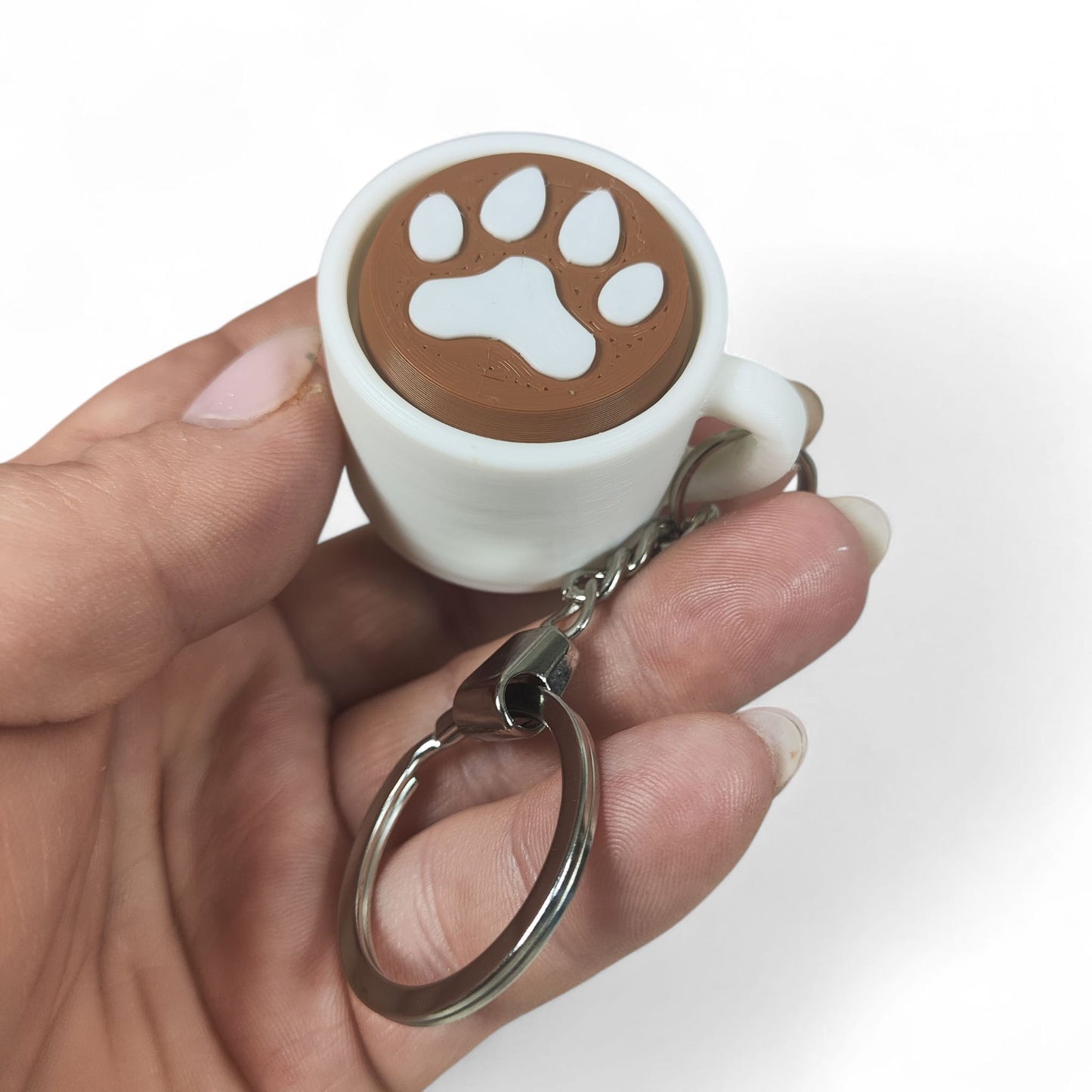 Coffee Mug Clicker Keyring — Cute Fidget Mug with Random Toppings