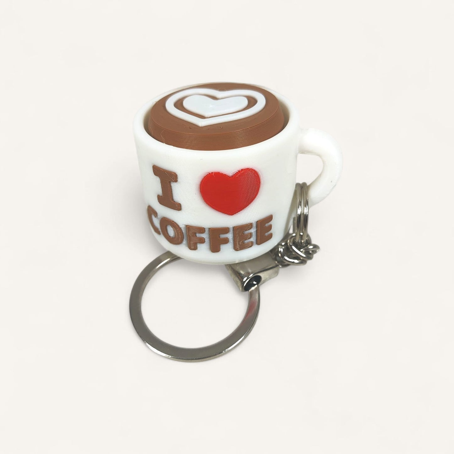 Coffee Mug Clicker Keyring — Cute Fidget Mug with Random Toppings