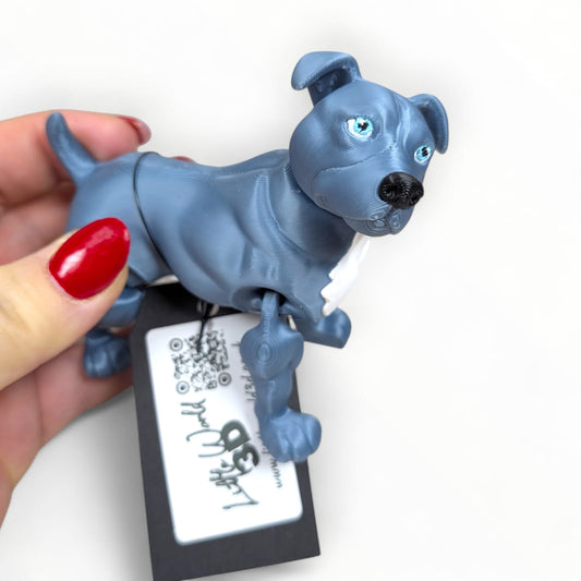 Articulated Pitbull Dog Figurine