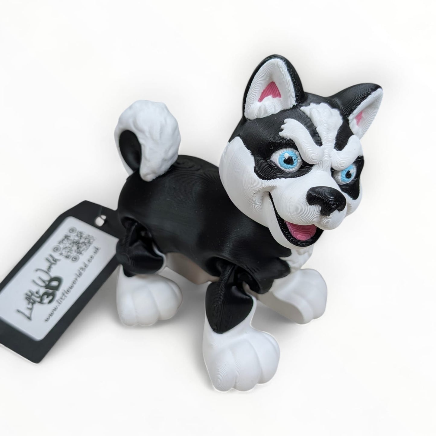 Articulated Husky Dog Figurine