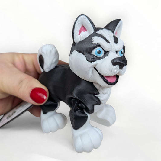 Articulated Husky Dog Figurine
