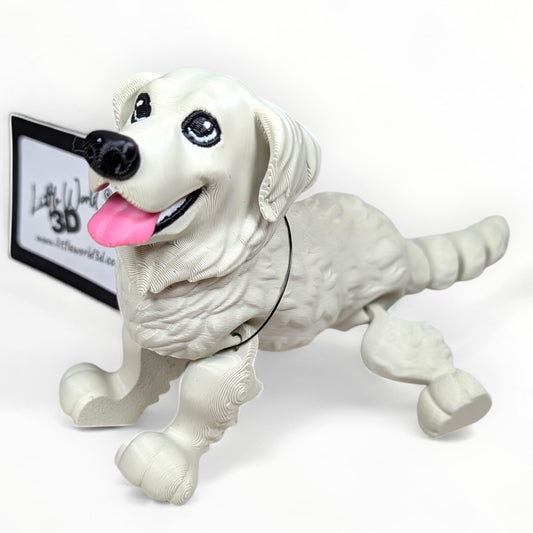 Articulated Golden Retriever Dog Figurine