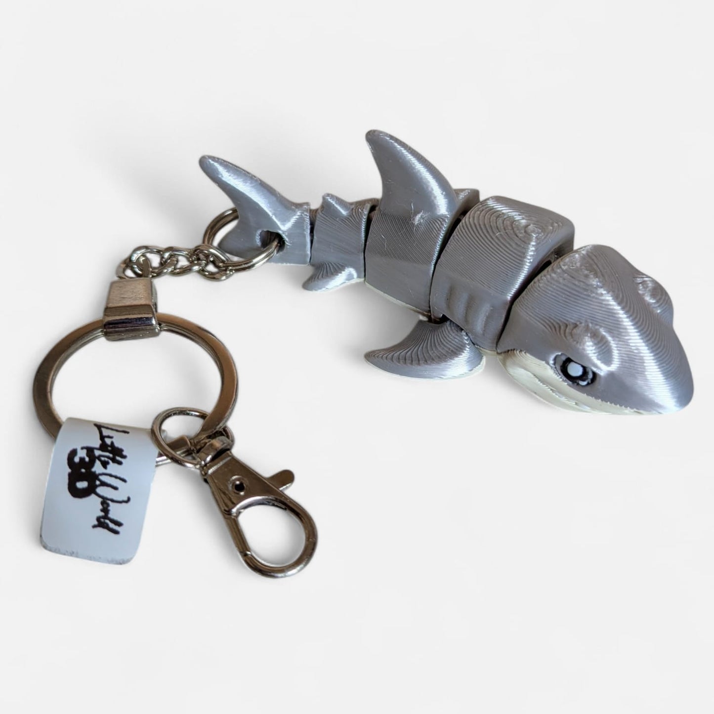 Articulated Shark Keychain – 3D Printed Moving Shark Bag Charm