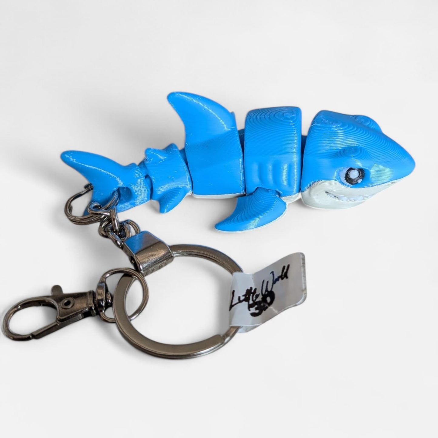 Articulated Shark Keychain – 3D Printed Moving Shark Bag Charm