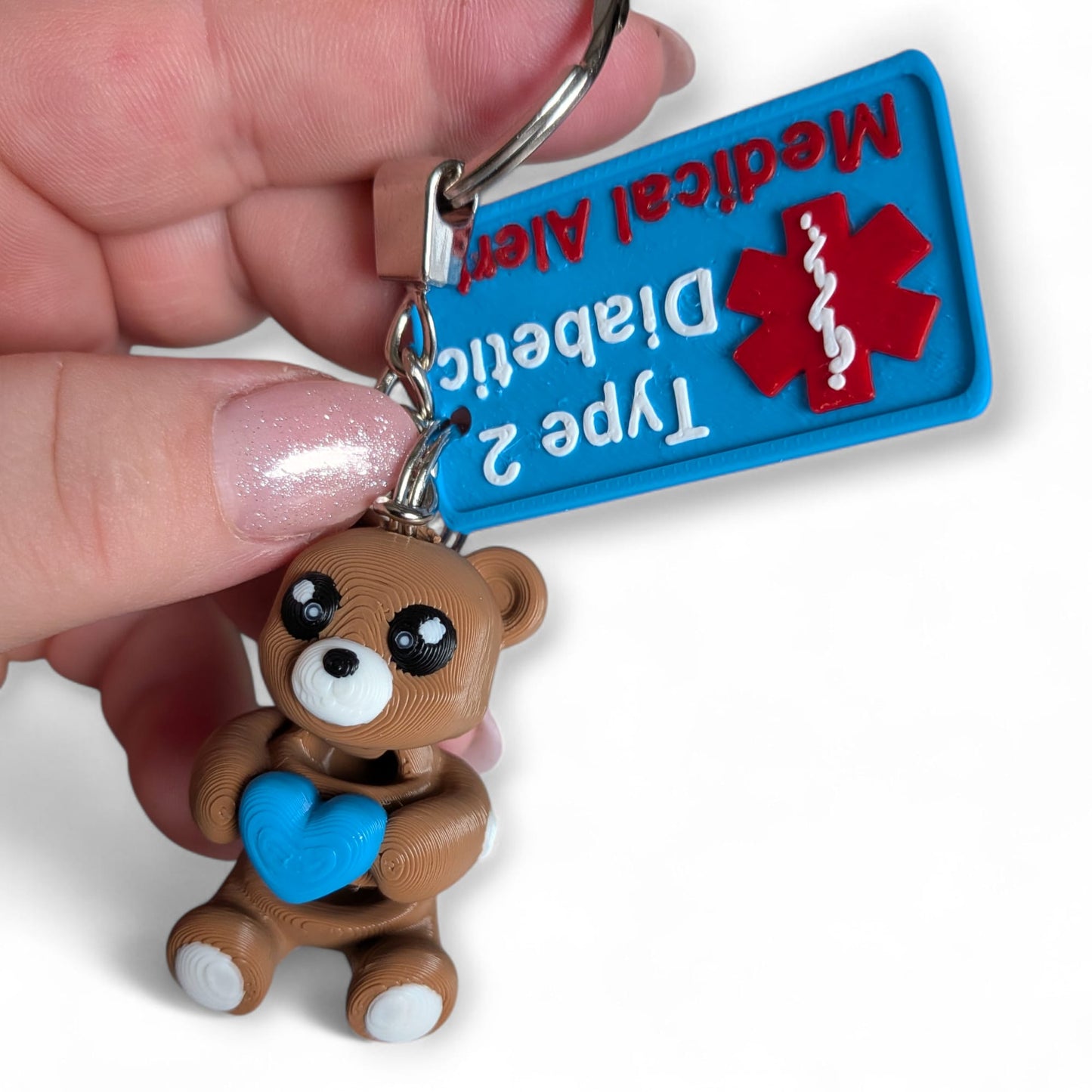🧸 Type 1 Diabetic Teddy Bear Keyring