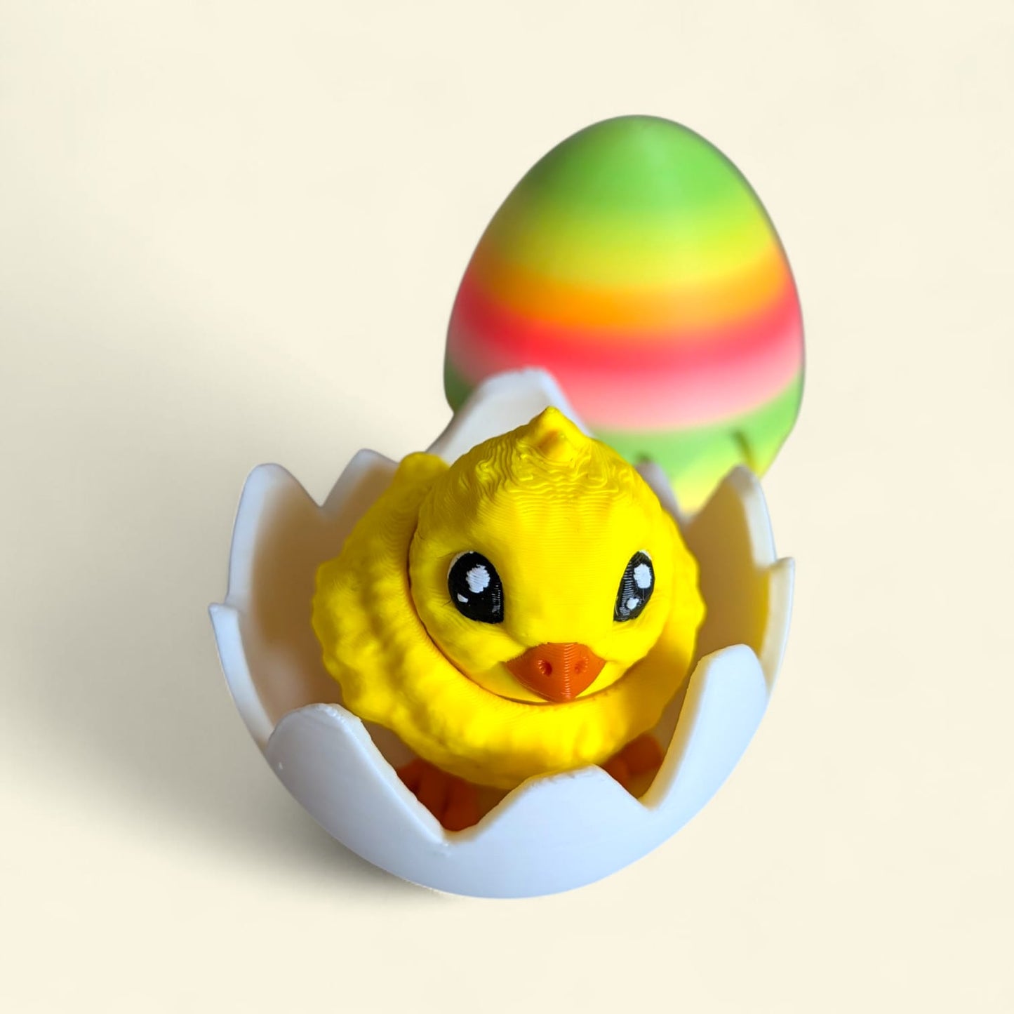 Hatchling Chick in Egg – Articulated Easter 3D Printed Decor