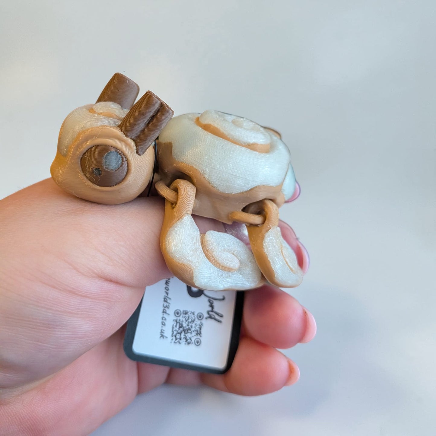 Cinnamon Swirl Turtle – Glow in the Dark Articulated 3D Printed Figure