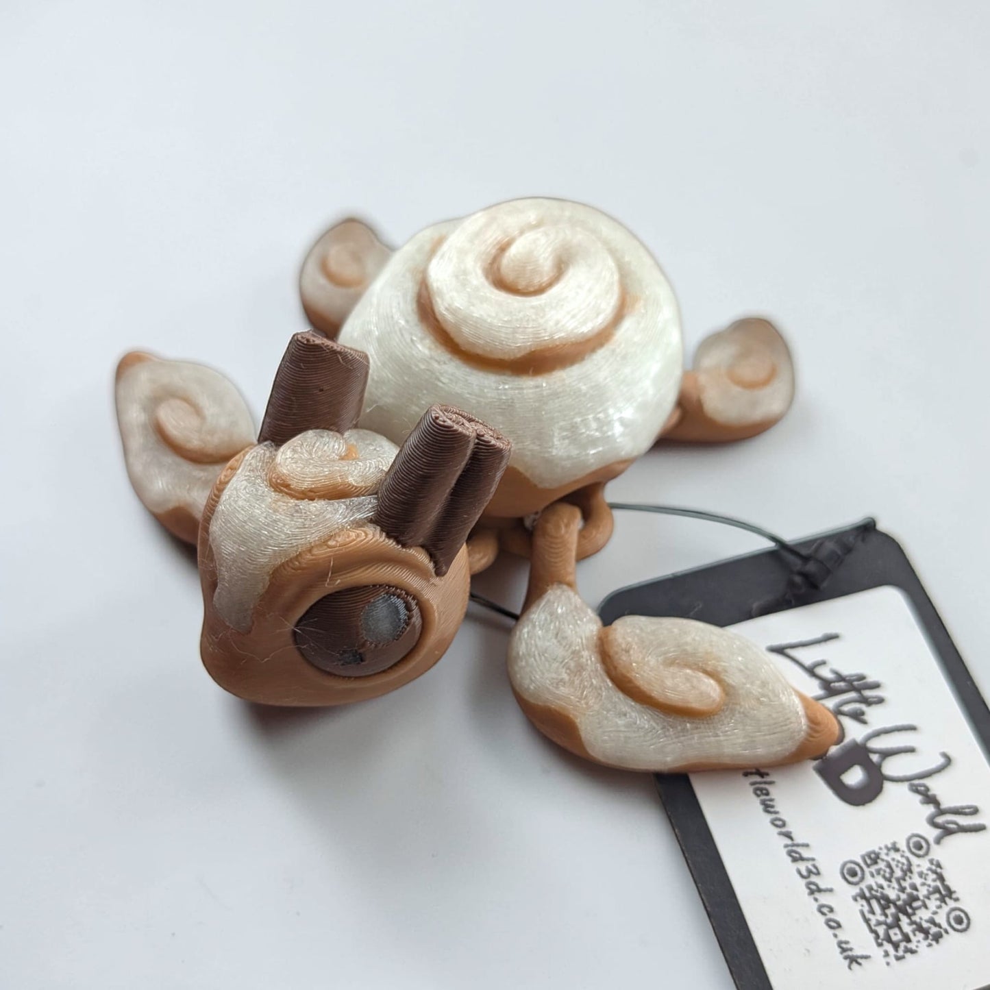 Cinnamon Swirl Turtle – Glow in the Dark Articulated 3D Printed Figure