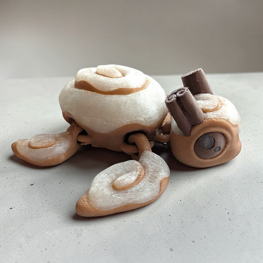 Cinnamon Swirl Turtle – Glow in the Dark Articulated 3D Printed Figure