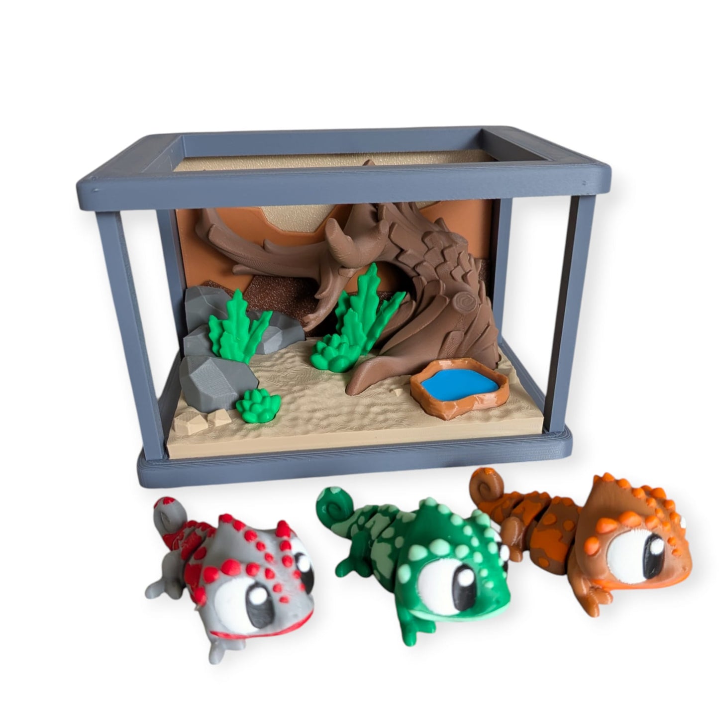 Chameleon Tank Diorama Set – Articulated 3D Printed Display