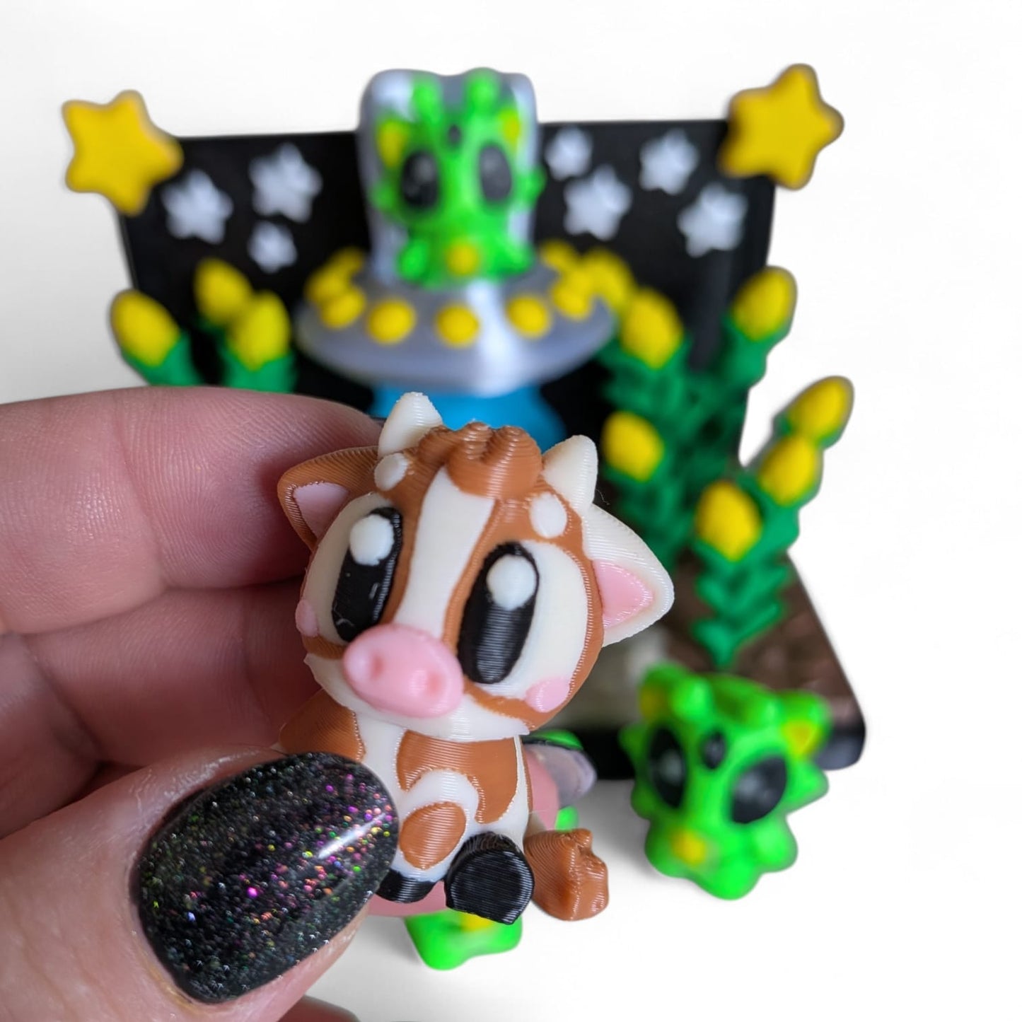 Cow Abduction Playset – 3D Printed Alien Diorama Set
