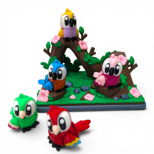 Parrot Park Display Set – Collectible Woodland Scene