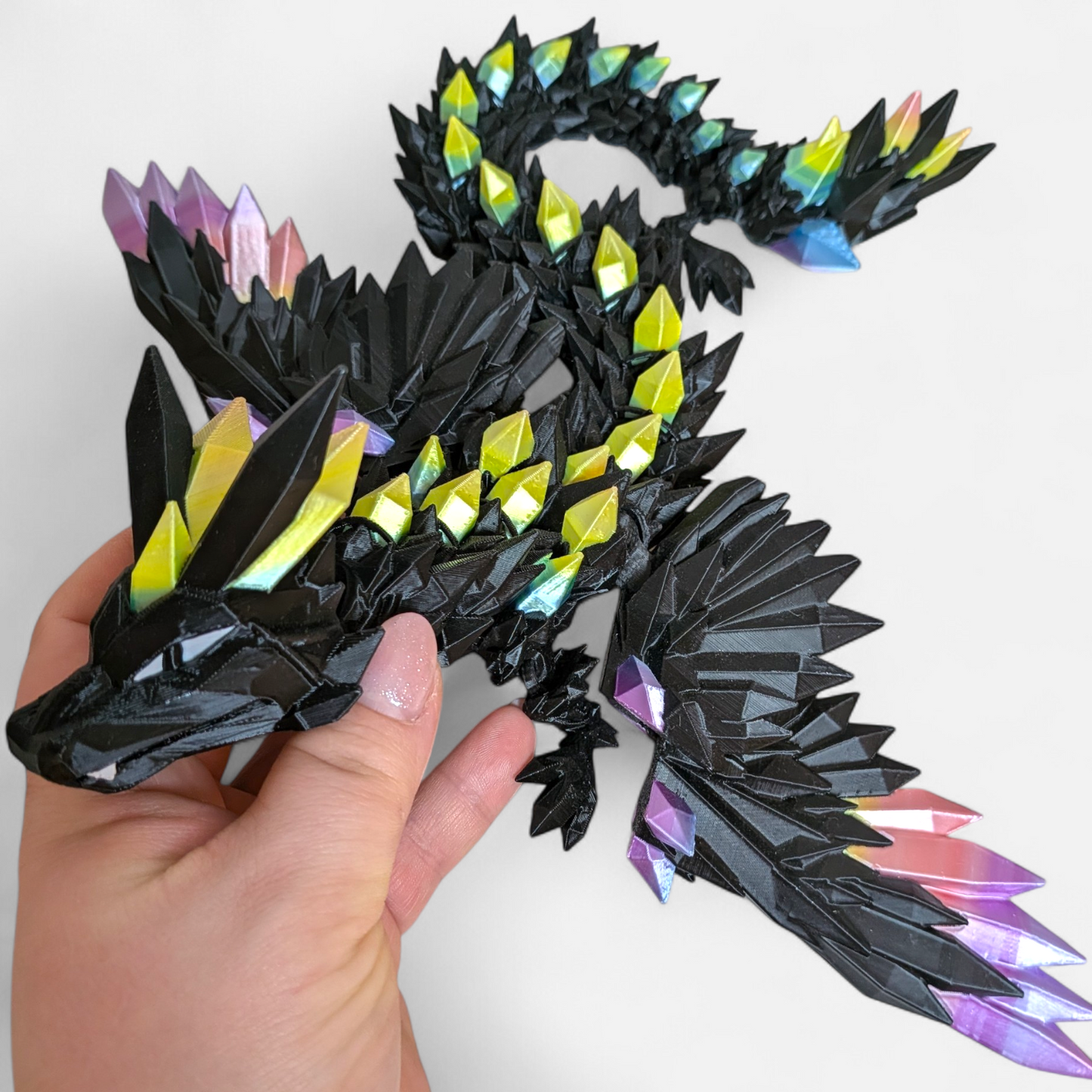 Crystal Wing Dragon – Black Edition with Rainbow Crystals