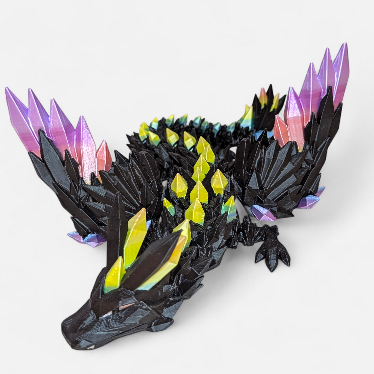 Crystal Wing Dragon – Black Edition with Rainbow Crystals