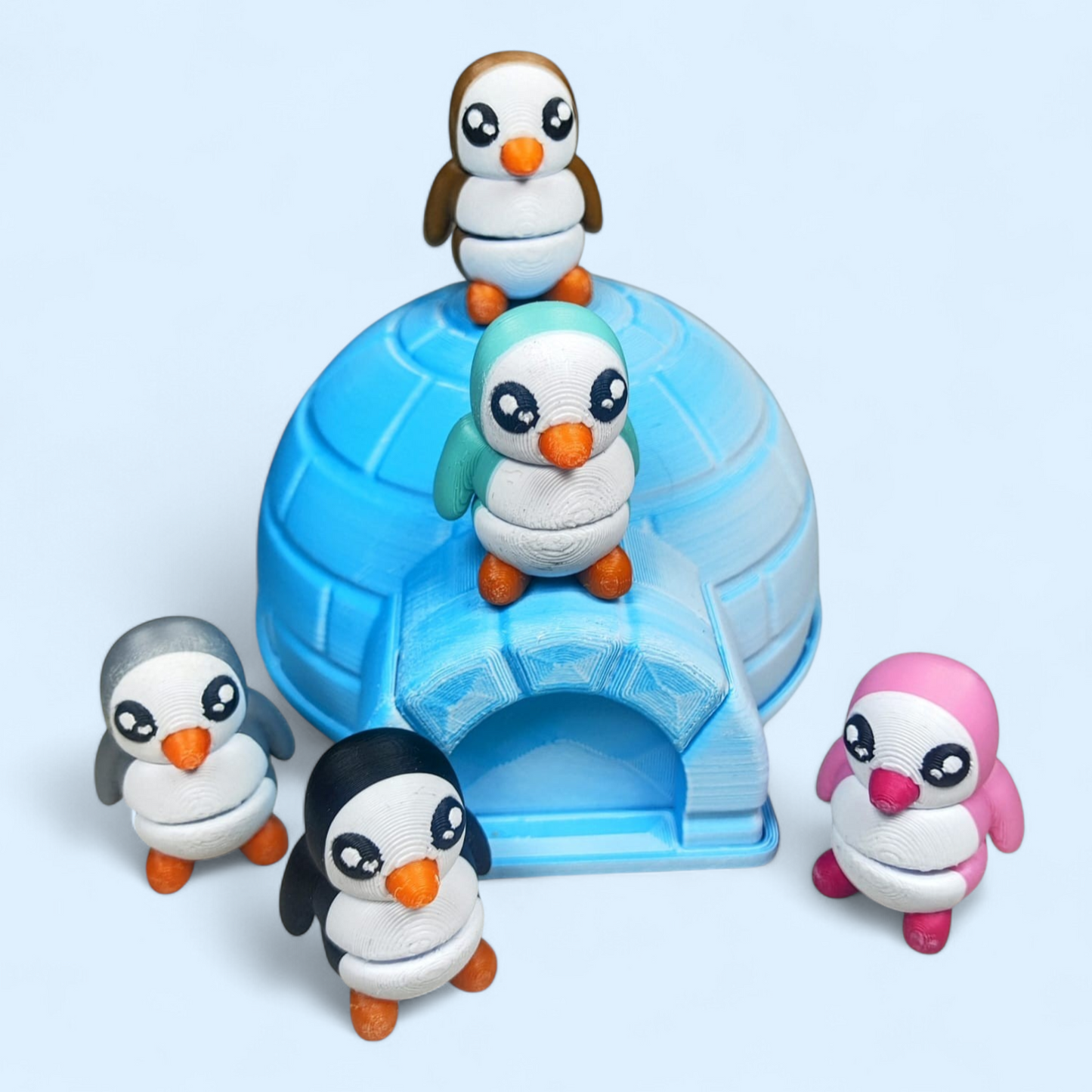 Penguin Igloo Set – 3D-Printed Decorative Display