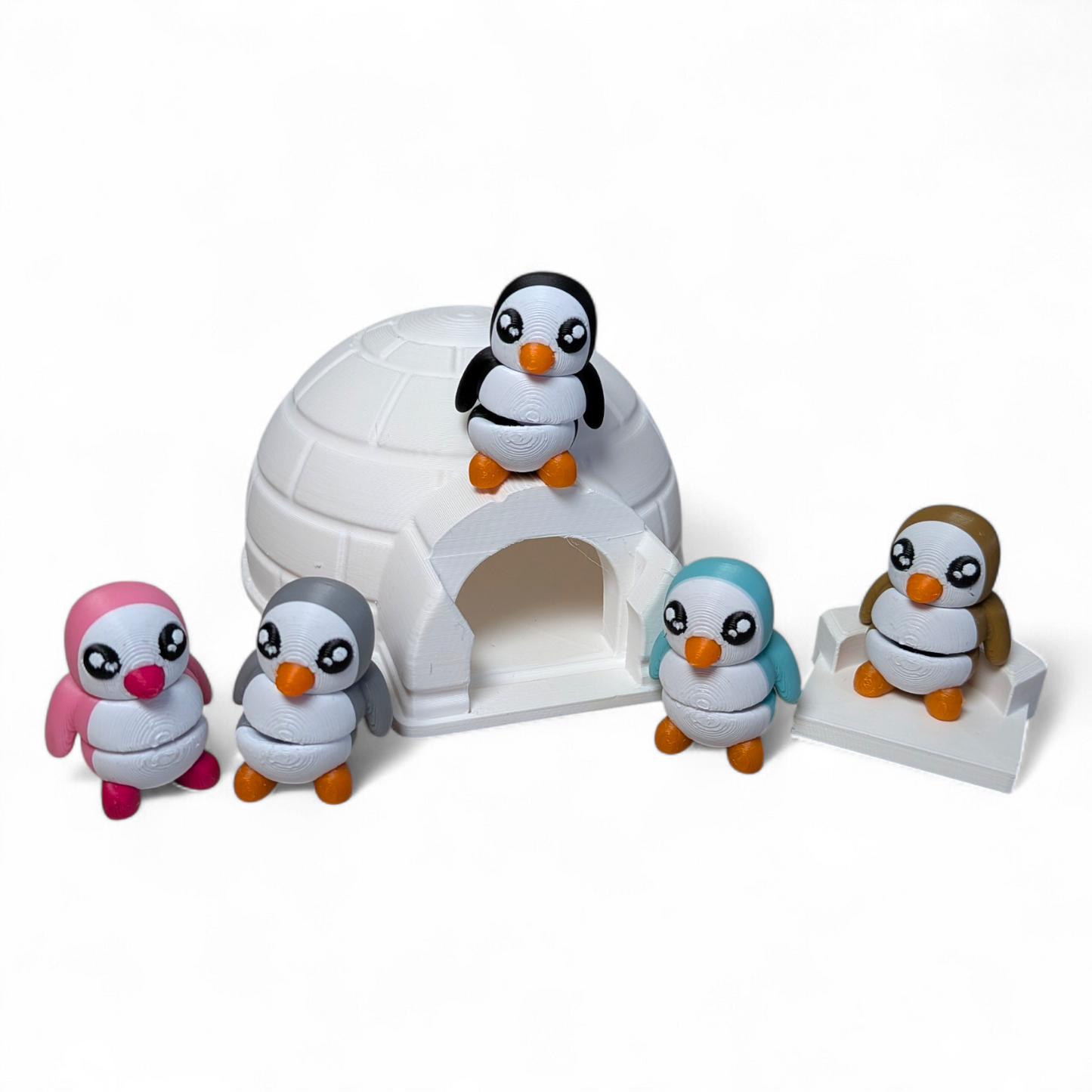 Penguin Igloo Set – 3D-Printed Decorative Display