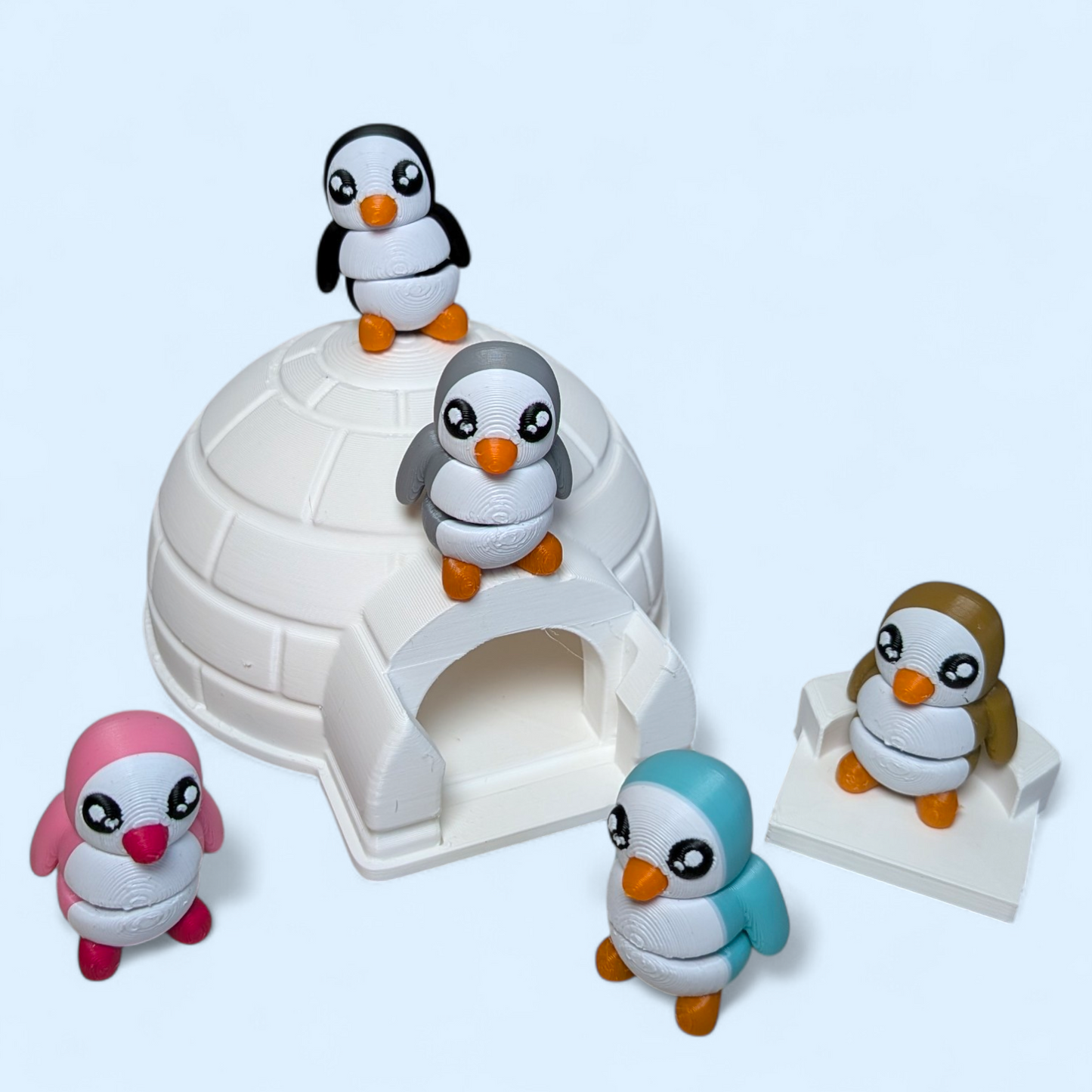 Penguin Igloo Set – 3D-Printed Decorative Display
